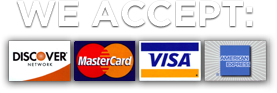 We Accept all major credit cards!
